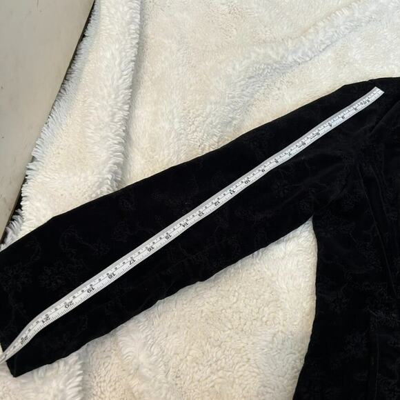 Vtg Eddie Bauer Velvet Blazer Jacket Womens Black 8p Button Pockets Stretch - Picture 7 of 7